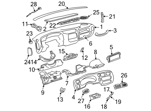 1998 Chevy Blazer Fuse Box Cover Diagram for 15184700