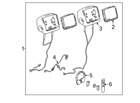 2020 Chevy Traverse Entertain System, Black, Front Diagram for 84337910