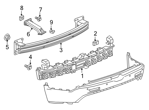 2017 GMC Acadia Rear Bumper Diagram 3 - Thumbnail