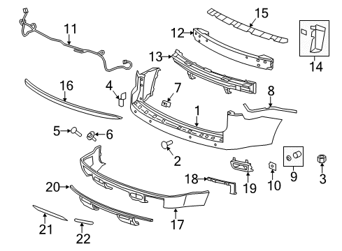 2016 GMC Acadia Side Support, Passenger Side Diagram for 20986154