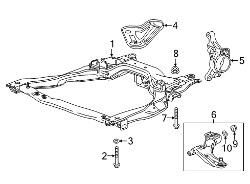 2015 Chevy Spark EV Front Suspension Components, Lower Control Arm Diagram