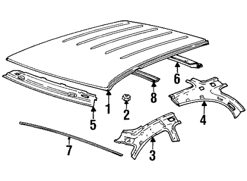 2000 Saturn SW2 Roof & Components Diagram