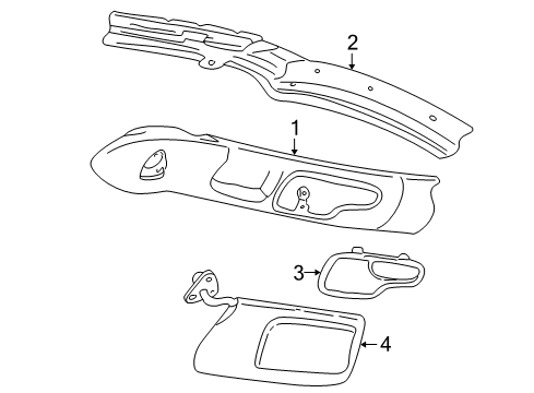 1997 Pontiac Sunfire Interior Trim - Roof Diagram 1 - Thumbnail