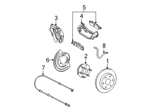 2004 Chevy Astro ABS Sensor Diagram for 15058395