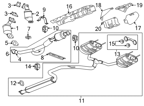 2019 Cadillac XTS Catalytic Converter Diagram for 19420254