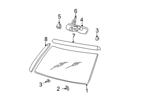 2004 Oldsmobile Bravada Glass, Reveal Moldings Diagram