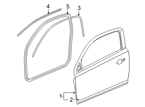 2005 Chevy Cobalt Door & Components Diagram