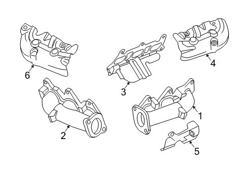 2004 Buick Rendezvous Exhaust Manifold, Driver Side Diagram for 12571074