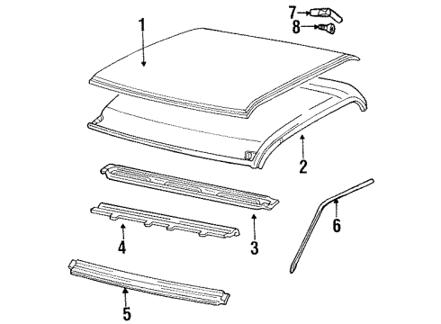1990 GMC C3500 Roof & Components Diagram 1 - Thumbnail