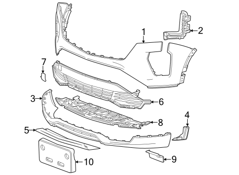 2024 Cadillac XT4 Bumper & Components - Front Diagram 1 - Thumbnail
