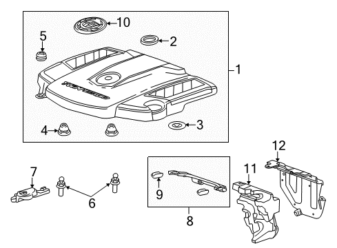 2014 Cadillac CTS Heat Shield, Front Diagram for 12643925