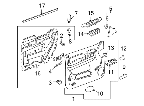 2012 GMC Yukon Handle, Inside, Front Driver Side Diagram for 22855627