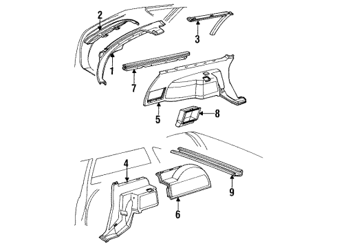 1987 Buick Century Interior Trim - Quarter Panels Diagram 4 - Thumbnail
