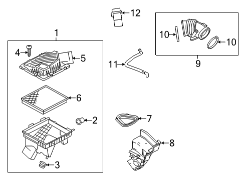2017 Cadillac XTS Air Cleaner Assembly Diagram for 22897044