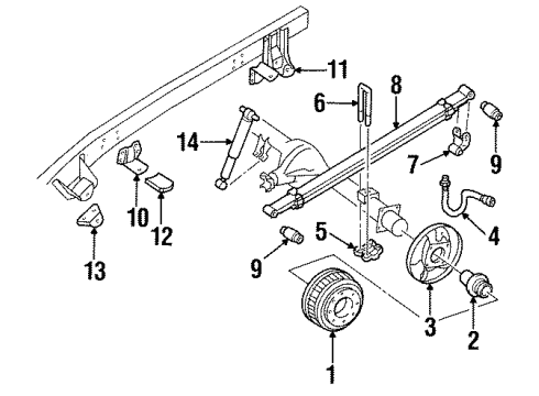 1989 Chevy C3500 Leaf Spring, Rear Diagram for 15054167