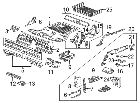 2023 Chevy Camaro Rear Floor & Rails Diagram 2 - Thumbnail