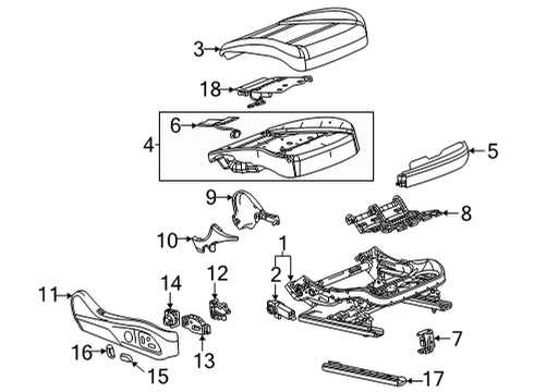 2023 Cadillac CT5 Seat Cushion Pad, Front Passenger Side Diagram for 84849645