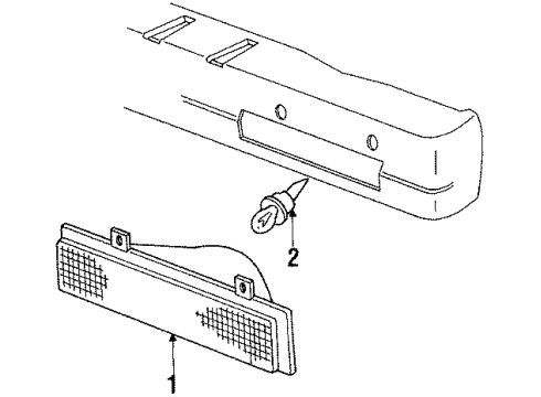 1991 Oldsmobile Delta 88 Parking Lamp, Passenger Side Diagram for 5974548
