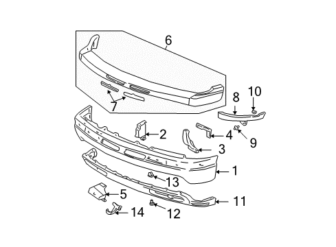 2005 Chevy Suburban 2500 Front Bumper Diagram