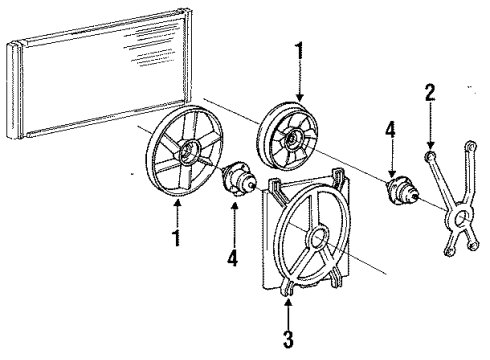 1994 Buick Park Avenue Cooling System, Radiator, Water Pump, Cooling Fan Diagram 1 - Thumbnail