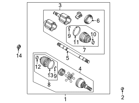 2004 Buick Rendezvous Drive Axles - Front Diagram 2 - Thumbnail