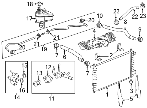 2013 Chevy Impala Thermostat Housing Diagram for 12689037