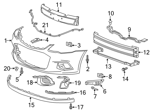 2017 Chevy Sonic Front Bumper Diagram