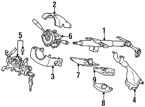 1999 Chevy Metro Ignition Switch Diagram for 91174079
