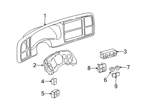 2006 Chevy Silverado 2500 HD Cluster & Switches Diagram