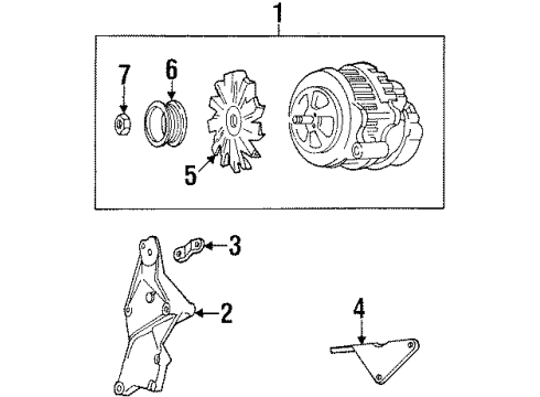 1994 Chevy C2500 Alternator Brace Diagram for 15589750