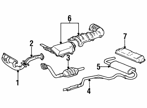 1999 Buick LeSabre Exhaust Components Diagram