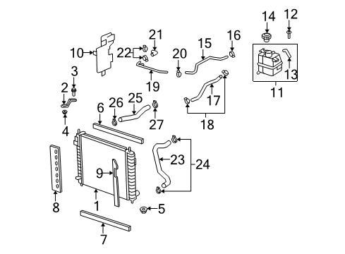 2010 Saturn Vue Radiator & Components Diagram 3 - Thumbnail