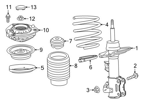 2017 Chevy Camaro Strut, Driver Side Diagram for 23420867