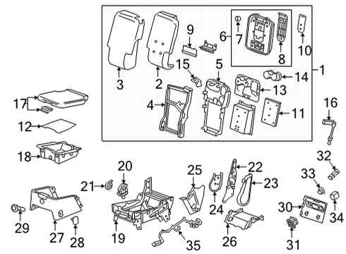 2021 Chevy Silverado 2500 HD Front Seat Components Diagram