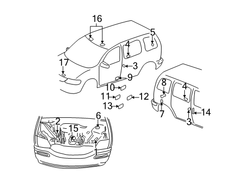 2004 Pontiac Montana Information Labels Diagram