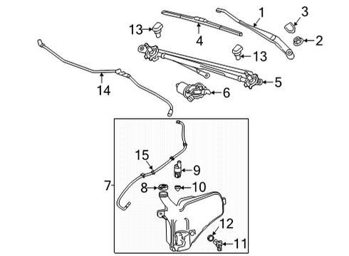 2024 Chevy Silverado 3500 HD Washer Reservoir Diagram for 85594064