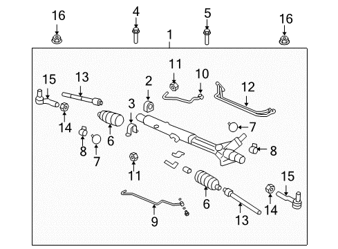 2008 Pontiac G8 Outer Tie Rod Diagram for 92198275