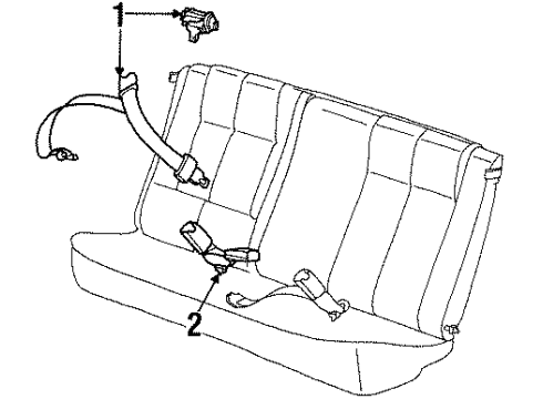 1995 Saturn SW1 Lap & Shoulder Belt, Passenger Side Diagram for 21039792