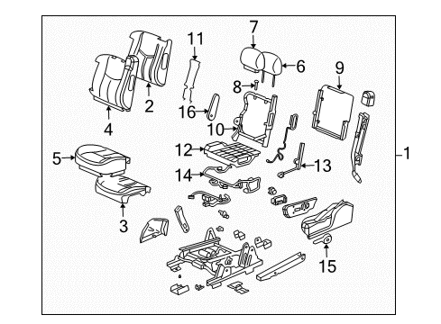 2005 Chevy Silverado 1500 Front Seat Components Diagram 6 - Thumbnail