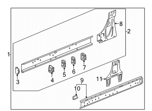2021 Chevy Silverado 2500 HD Rocker Panel Diagram