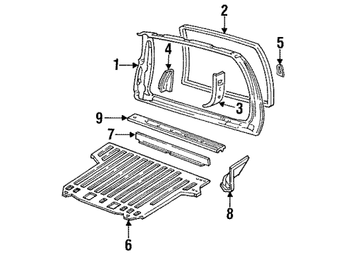 1998 GMC Yukon Rear Floor Pan Diagram for 12549237