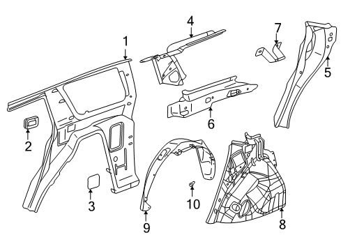 2002 Saturn Vue Inner Structure - Quarter Panel Diagram