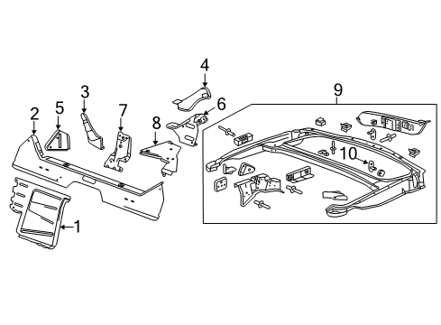 2019 Chevy Corvette Outer Brace, Rear Passenger Side Diagram for 20943263