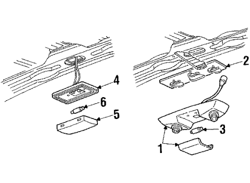 1993 Chevy G20 Interior Trim - Roof Diagram