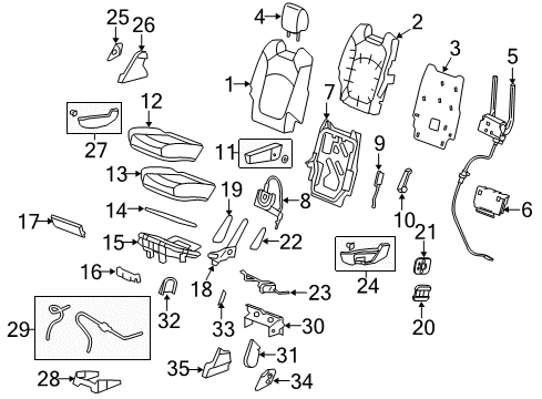 2007 GMC Acadia Second Row Seats, Body Diagram 2 - Thumbnail