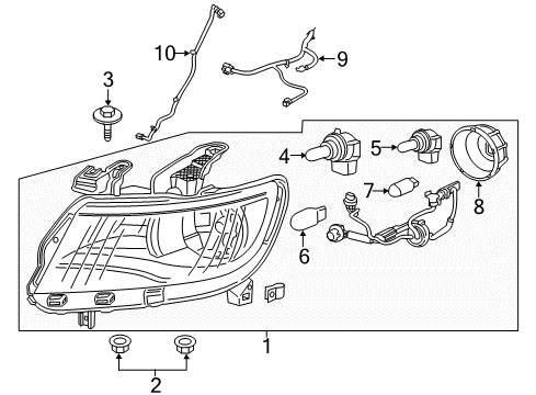 2021 Chevy Colorado Headlamp Components Diagram
