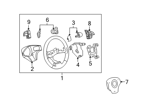 2008 Chevy Corvette Steering Column, Steering Wheel Diagram 3 - Thumbnail