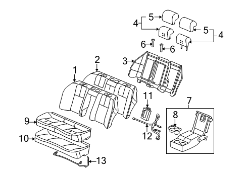 2005 Cadillac STS Rear Seat Components Diagram