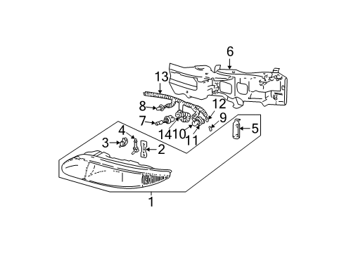 2001 Oldsmobile Alero Connector Diagram for 15306009