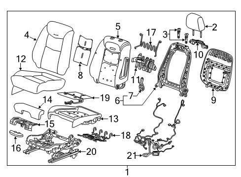 2022 Cadillac XT5 Seat Back Pad, Front Diagram for 84718412